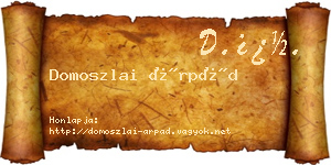 Domoszlai Árpád névjegykártya