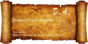 Domoszlai Árpád névjegykártya