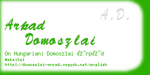 arpad domoszlai business card